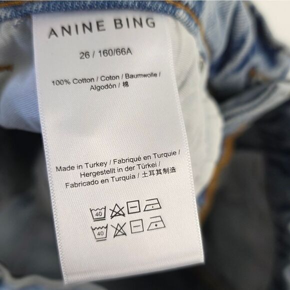 Anine Bing Distresser Button Fly Gavin Jeans Womens‎ Sz 26 Raw Hem - Picture 6 of 16